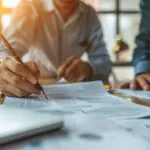 Startup Legal Team Drafting Documents, Close Up, Compliance Theme, Dynamic, Blend Mode, Law Office