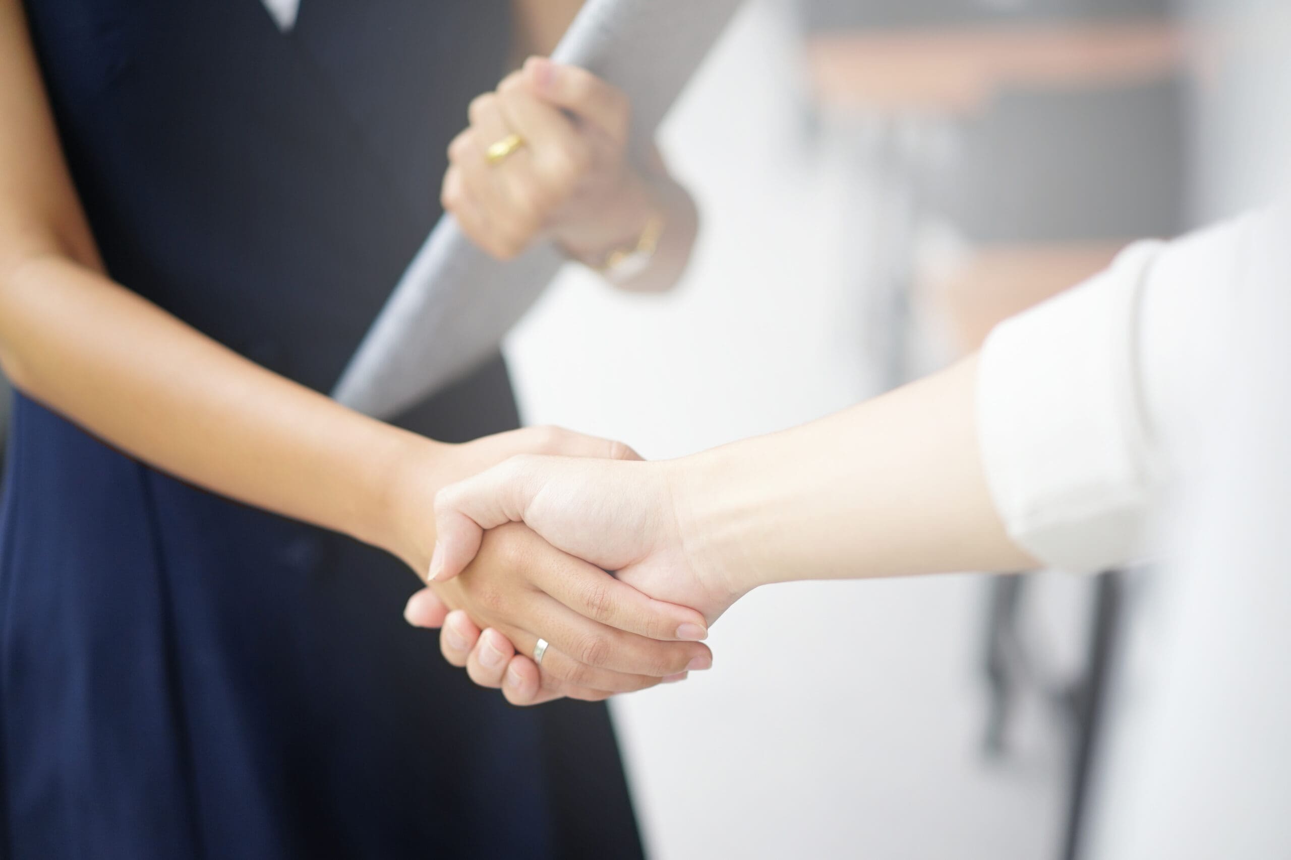 Close Up Investor Businessman Handshake With Partner Vendor,coll